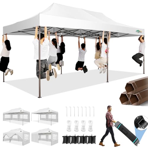 COBIZI 10x20 Pop Up Canopy Heavy Duty 6 Removable