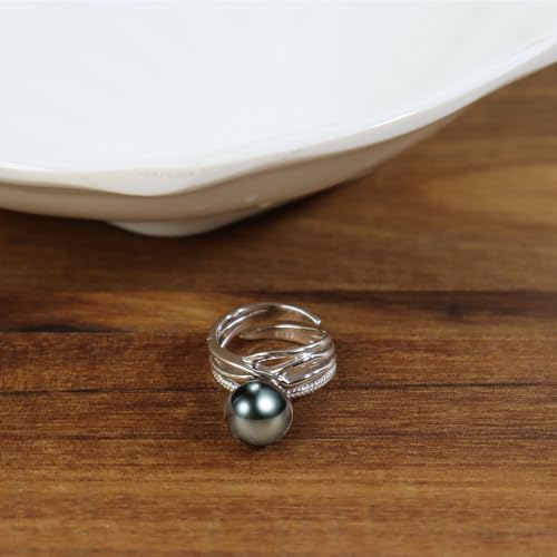Tahitian Black Pearl Ring - Women's Fine Jewelry for Wife, Mom - Wedding, Birthday, Anniversary, Mother's Day, Christmas, Valentine's Day Gift4