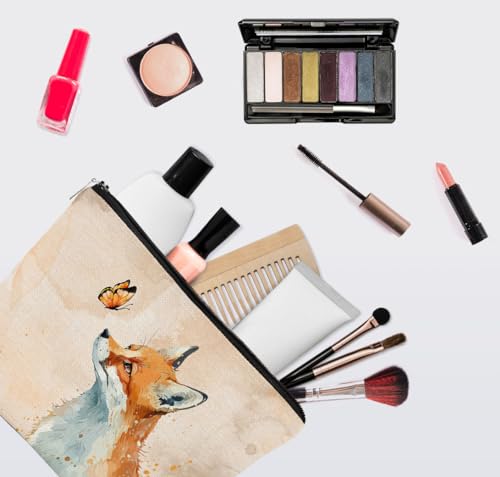 EXUQO Fox Makeup Bag,Fox Gifts Bags for Women,Foxes Lovers Gifts,Cute Foxes Small Cosmetic Bag,Birthday Gifts for Mother Friend Sister Coworker2