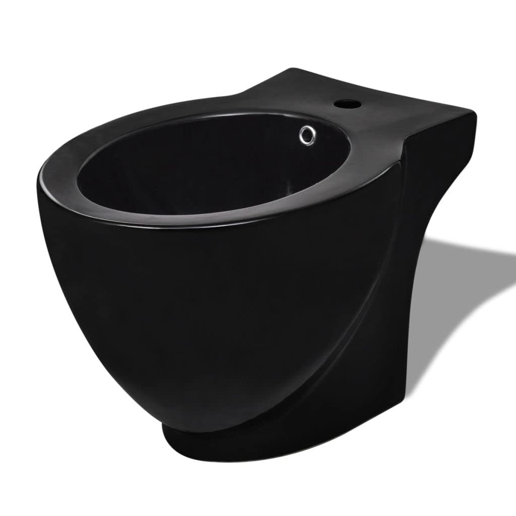 LAPOOH Inodoro y Bidet Negros de cerámica, Inodoro Completo, Baños Completos, Toilet