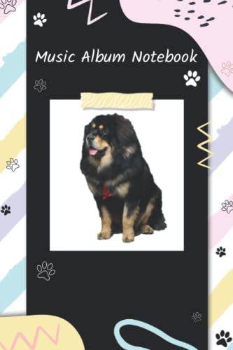 Tibetan Mastiff Music Album Notebook with Index: Music Album Review Notebook