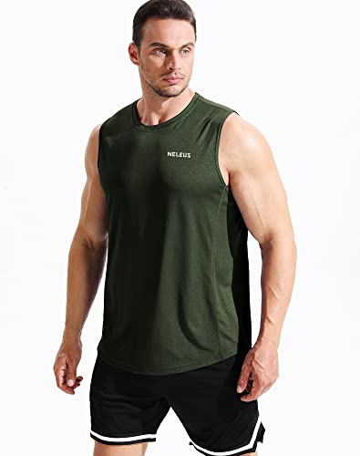 Image of NELEUS Men's 3 Pack Dry Fit Athletic Muscle Tank Workout Gym Shirt