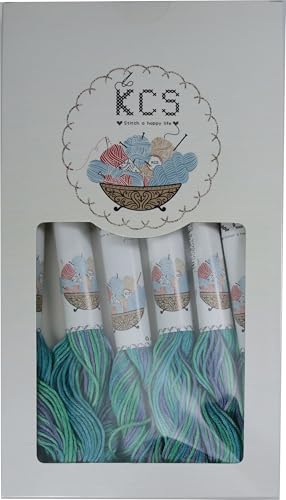 Image of KCS Big skeins of 25 Meters Size 25 Color Variegated Cross Stitch Stranded Threads,6 skeins,4030