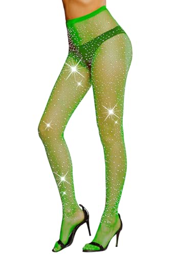 Image of FANCAME Fishnet Stockings for Women Halloween Sparkly Tights Plus Size
