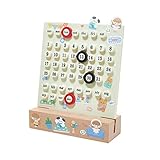 Comihome Wooden Desk Calendar - Perpetual Planner Calendar - Unique Gifts, Month Date Display, Desk Decorations for Office, Desk Accessories Aesthetic, Cute Desk Decor (Creamy white)