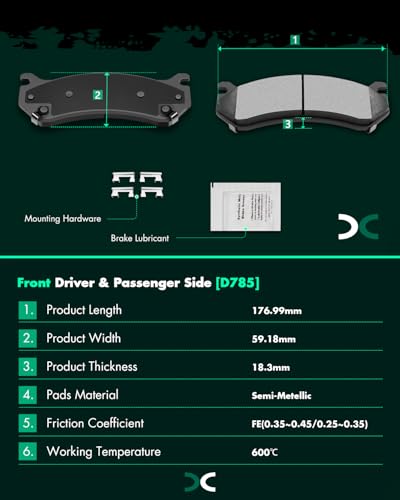 Image of SCITOO D784 D785 Front Rear Semi-Metal Brake Pads Sets Fit For Chevrolet 1999-2013,For GMC 1999-2013,For Hummer 2003-2009