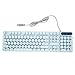 Asixxsix Retro Wired Gaming Keyboard, Led Backlit Typewriter Style Mechanical Gaming Keyboard with 104 Round Keys, Multimedia Keys, Ergonomic USB Keyboard for Office Desktop Laptop (Blue)