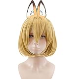 LCNING Anime game Kemono Friends Leptailurus serval Cosplay Wig Halloween Costumes Play Wigs Hair