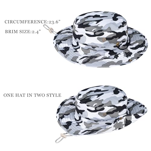 Image of Sun Hats for Men Women Boonie Hat Foldable Fishing Hat UPF 50+ Bucket Hat for Fishing Hiking Garden Safari Beach