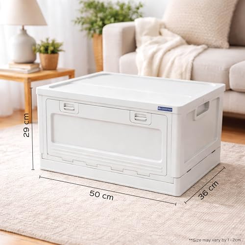 Image of HomeStrap Multi Stack Storage Box Set of 3 | Foldable & Stackable Organizer with Front and Top Open Door | Multipurpose Dual Access Storage Box for Home, Kitchen, Camping & Travel