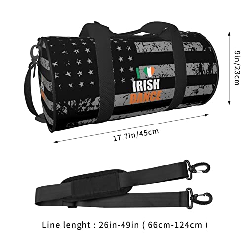 I Love Irish Dance Travel Luggage Duffel Bag Sports Rolling Foldable Duffel Bag, Black4