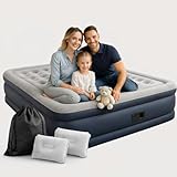 Colchão Inflável Queen 203x152cm com Bomba Elétrica Integrada, Superfície Aveludada e Estrutura Reforçada para Conforto em Viagens, Hospedagens e Uso Diário Colpaq®