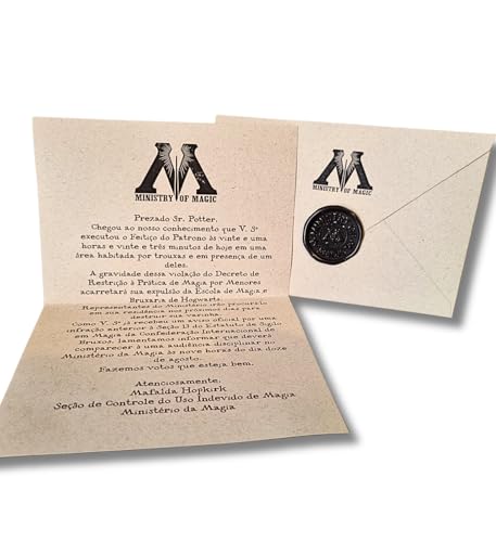 Carta Ministério da Magia Harry + Tickets Knight Bus & Plataforma 9 3/4