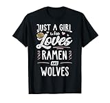 Photo Gallery solo una ragazza che ama ramen e lupi regalo donne maglietta Photo Gallery solo una ragazza che ama ramen e lupi regalo donne maglietta
