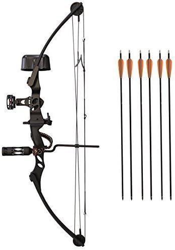 SAS 55 lb Compound Bow w/ 5-Spot Paper Target (Black w/Accessories)