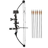 Siege SAS 55 lb Compound Bow w/ 5-Spot Paper Target (Black w/Accessories)