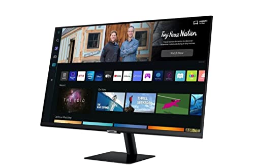 Samsung M5 Smart Monitor S32BM501EU, 32 Zoll, VA-Panel, Bildschirm mit Lautsprechern, Full HD-Auflösung, Bildwiederholrate 60 Hz, 3-seitig fast rahmenloses Design, Smart TV Apps mit Fernbedienung, Weiß