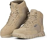 FREE SOLDIER Waterproof Hiking Work Boots Men's Tactical Boots 6 Inches Lightweight Military Boots Breathable Desert Boots(Tan 8)