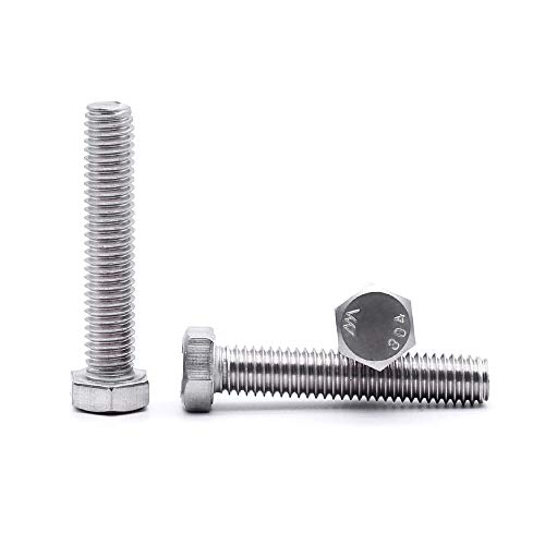 Image of 5 /16-18 x 3 inch Hex Head Bolts Screws, 304 Stainless Steel 18-8, Fully Threaded, Hexagon Head Cap Bolts Screws, Coarse Thread UNC, 10 PCS