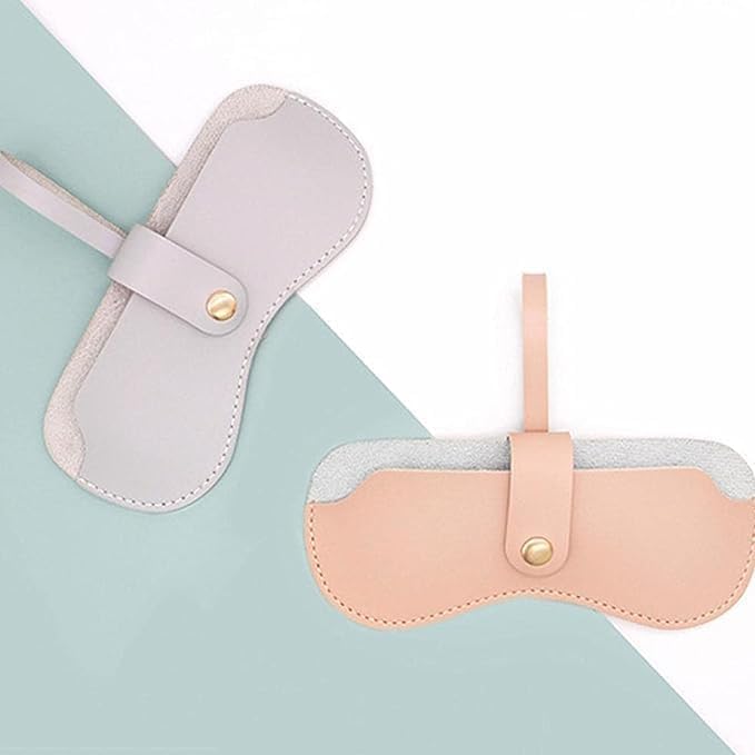 Pink Soft Leather Glasses Case Pouch Eyeglasses Bag Organizer Storage Portable Sunglasses for Women Men Eyewear Sleeve