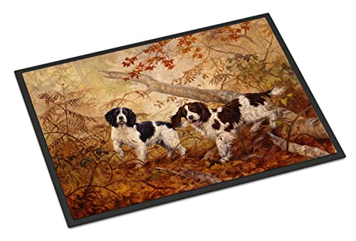 Caroline's Treasures HEH0139JMAT Springer Spaniels by Elizabeth Halstead Doormat 24x36 Front Door Mat Indoor Outdoor Rugs for Entryway, Non Slip Washable Low Pile, 24H X 36W