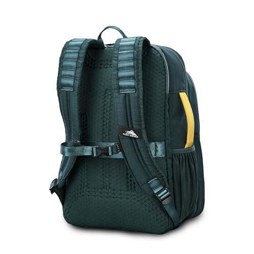 High Sierra Hi-Life 3-in-1 Convertible Backpack - Features Removable Daypack, Stack-It Strap, Adjustable Sternum Strap, Fleeced Pocket For Scratch Protection, Dual Water Bottle Pockets - Green/Yellow4