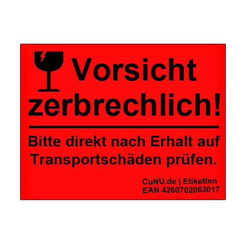 700 Etiketten/Aufkleber mit Aufdruck"Vorsicht zerbrechlich!" Hinweisetiketten Warnaufkleber 37x28mm Cover