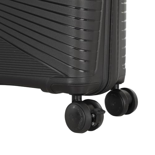 Image of American Tourister 77 CM Hard Shell 8 Spinner Wheel,Expander & Recessed TSA Lock Check-in Trolley Bag for Travel|Large PP Suitcase with Double Zipper,Flexi Packing Straps for Unisex (Black, 24)