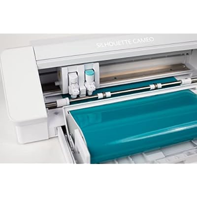 Silhouette Cameo 4 with Bluetooth, 12 Cutting Mat, Autoblade 2, 100 Designs and Silhouette Studio Software - White Edition
