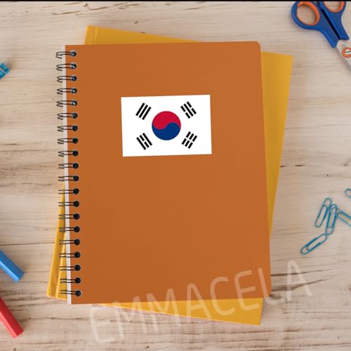 Image of (3PCS) South Korea Flag stickers, Countries Flag Stickers - Waterproof Vinyl Decals For Laptops, Tumblers, Water Bottles, Books, Scrapbooks, Size 3 x 2 Inch