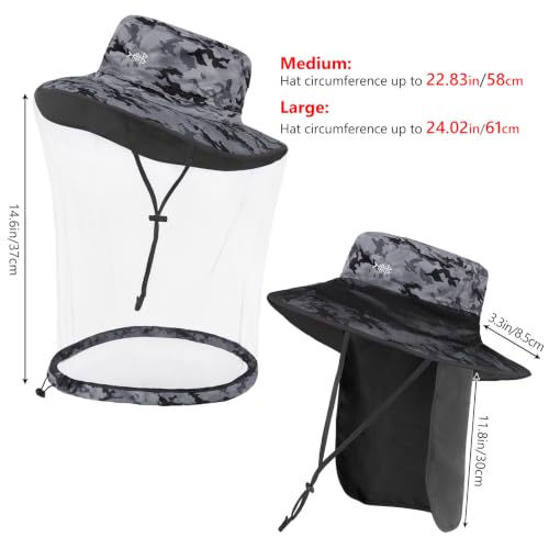 Image of BASSDASH Unisex UPF 50+ Mosquito Net Hat with Neck Flap FH17