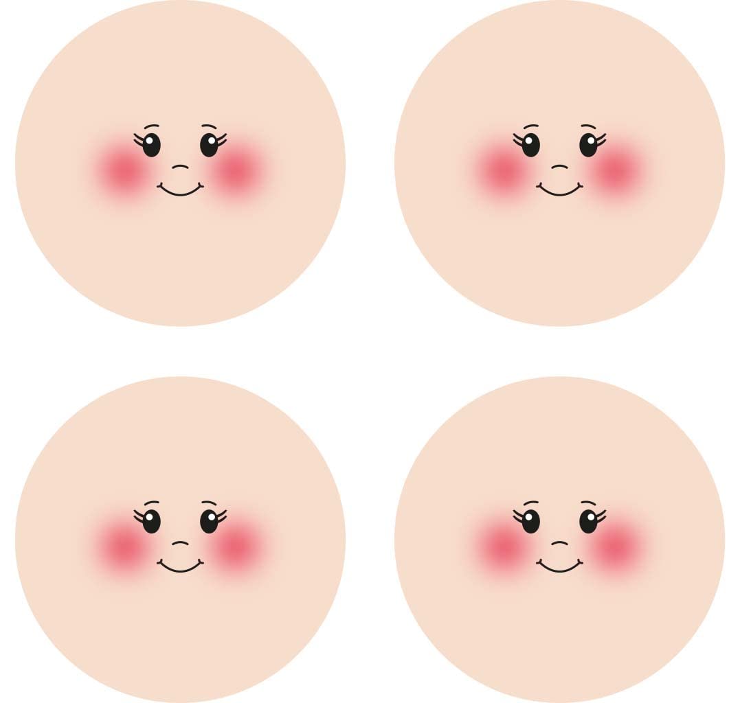Stafil Stockinette Fabric Doll Face - ø 4cm 3x4pcs