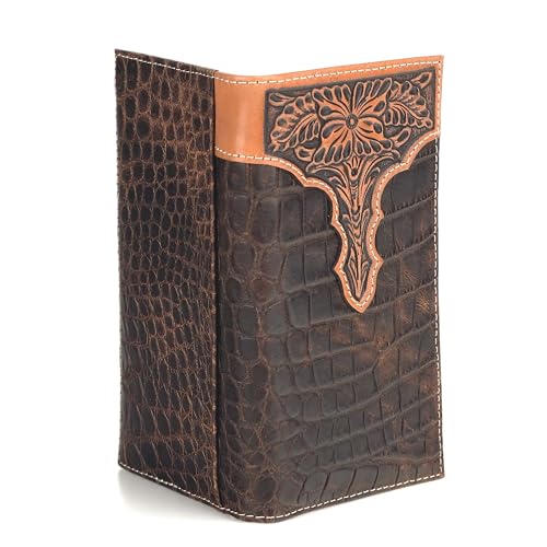 ARIAT Men's Floral Embossed Bi-Fold Rodeo Wallet - A3552802 One Size2