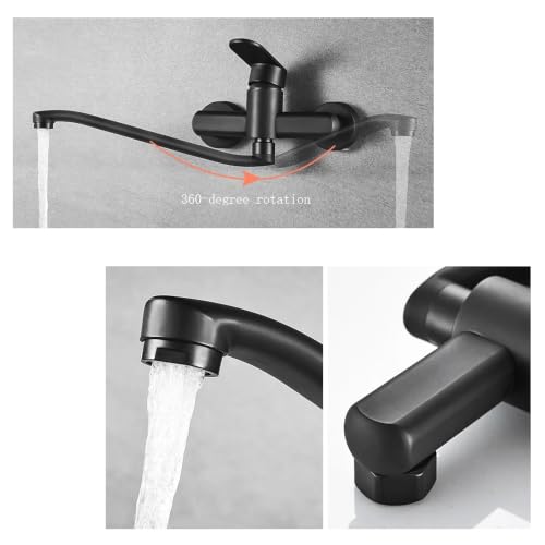 Robinet de cuisine 360 degrés double commande murale eau chaude et froide XT-218 - 6