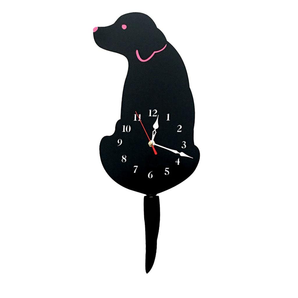Chiot de dessin animé horloge silencieuse pour chambre et salon