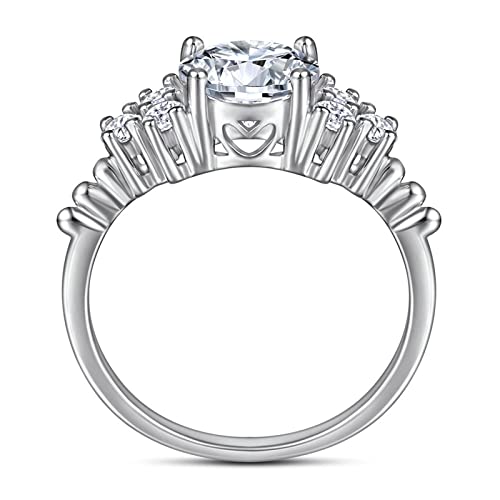 Bague argent véritable corolle aux oxydes de zirconium scintillants d'exception