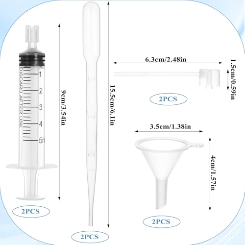 8 Pcs Perfume Refill Tools Clear Syringe Perfume Transfer Set, Perfume Funnel Syringe Extractor Dispenser Tool for Liquid Fragrance Sample Essential Oils, Travel Use or Watering Feeding2