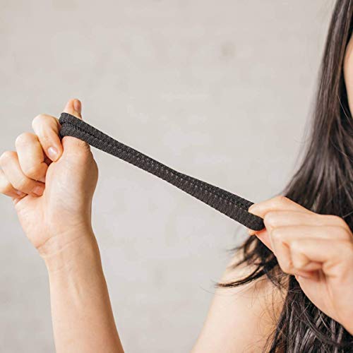 Burlybands Large Hair Ties for Thick Heavy or Curly Hair. No Slip No Damage Seamless Ponytail Holders Scrunchies Sports Thick Hair Ties (Black 8 Pcs)