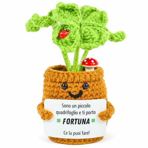 Quadrifoglio e Coccinella Uncinetto | Portafortuna da Regalare per Donna