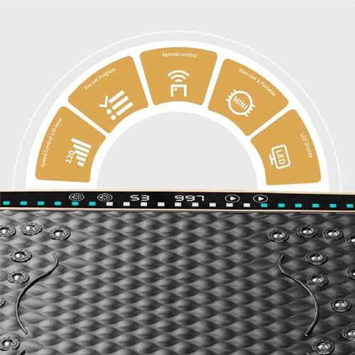 Image of Vibration Plate Machine with Resistance Bands and Remote Control 125 Speed Levels 450LB Capacity Whole Body Oscillating Platform for Home Use