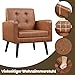 Yaheetech 1x Ohrensessel mit bequemer Rückenlehne Polstersessel bis 136 kg belastbar Fernsehsessel fürs Wohnzimmer/Schlafzimmer Sessel Retro-Braun