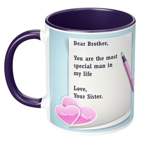 Image of NH10 DEISGNS Raksha Bandhan Gifts Pack for Brother, Combo Gift Pack of Designer Rakhi, Printed Coffee Mug, Happy Raksha Bandhan Greeting Card, Roli Chawal Combo Set (Pack of 5)(RMCKRCG702)