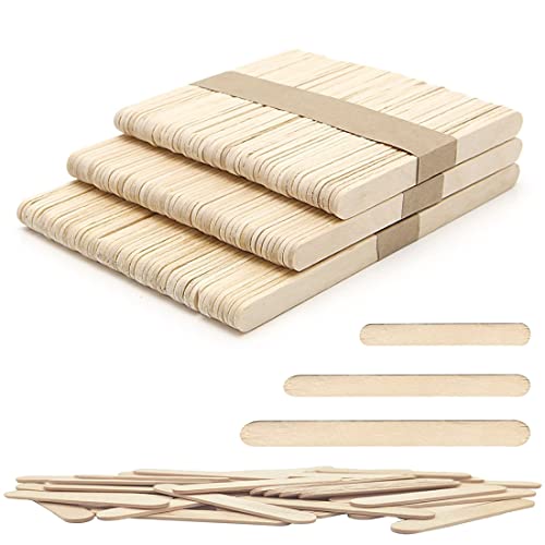 KZTHA 150 Piezas Palos de Madera Natural, Adecuado para Paletas Caseras, Depilación con Cera, DIYartesanías, Diseños Creativos