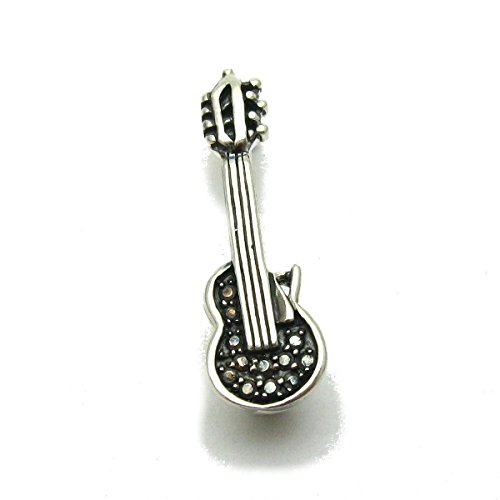 Broche guitare argent 925 massif A000113 Empress pour veste