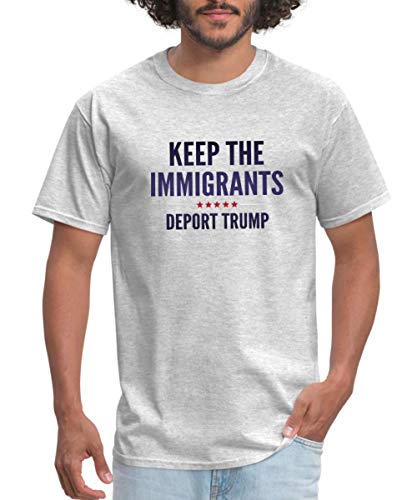Anti-Trump Deport Trump Men's T-Shirt, L, Heather Gray