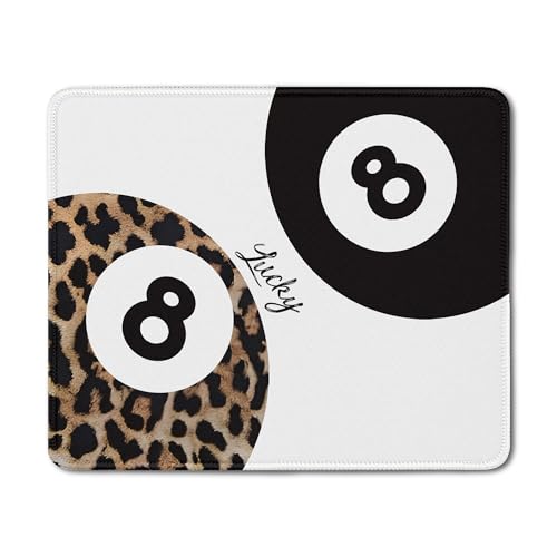 DOFQZ Funky Cheetah Y2K Lucky 8 Ball Mouse Pad, Trendy Leopard Print Mouse Pad for Wireless Mouse Computers Laptop Desk Accessories, Preppy Girly Office Supplies, 9.5x7.9 Inch，J020