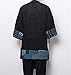 HZCX FASHION Men's Cotton Linen Long Kimono Jackets Open Front Cardigan Cloak(Black,L)