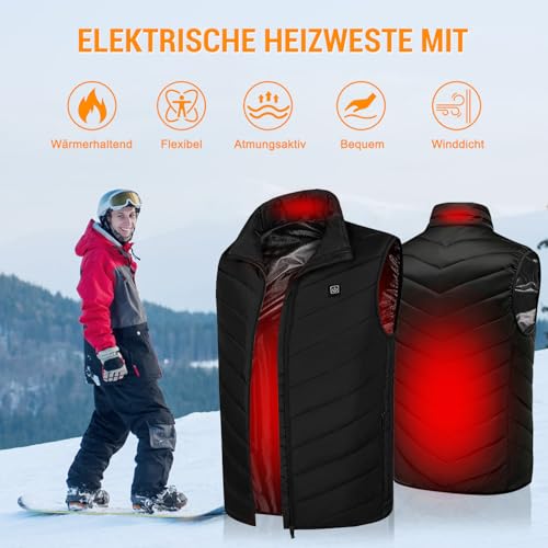 MeetHoo Herren Weste Steppweste Outdoorwesten Daunenweste Freizeit Jacke Ärmellose Fleece Sportweste für Männer Laufen Golf Wandern Reiten