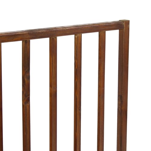 Oypla Dark Brown Dog Safety Folding Wooden Pet Gate Portable Indoor Barrier - Image 6