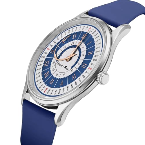 Image of DOUBLERUN Analog Watch, Silicone Strap, Roman Numerals, 24-Hour Display